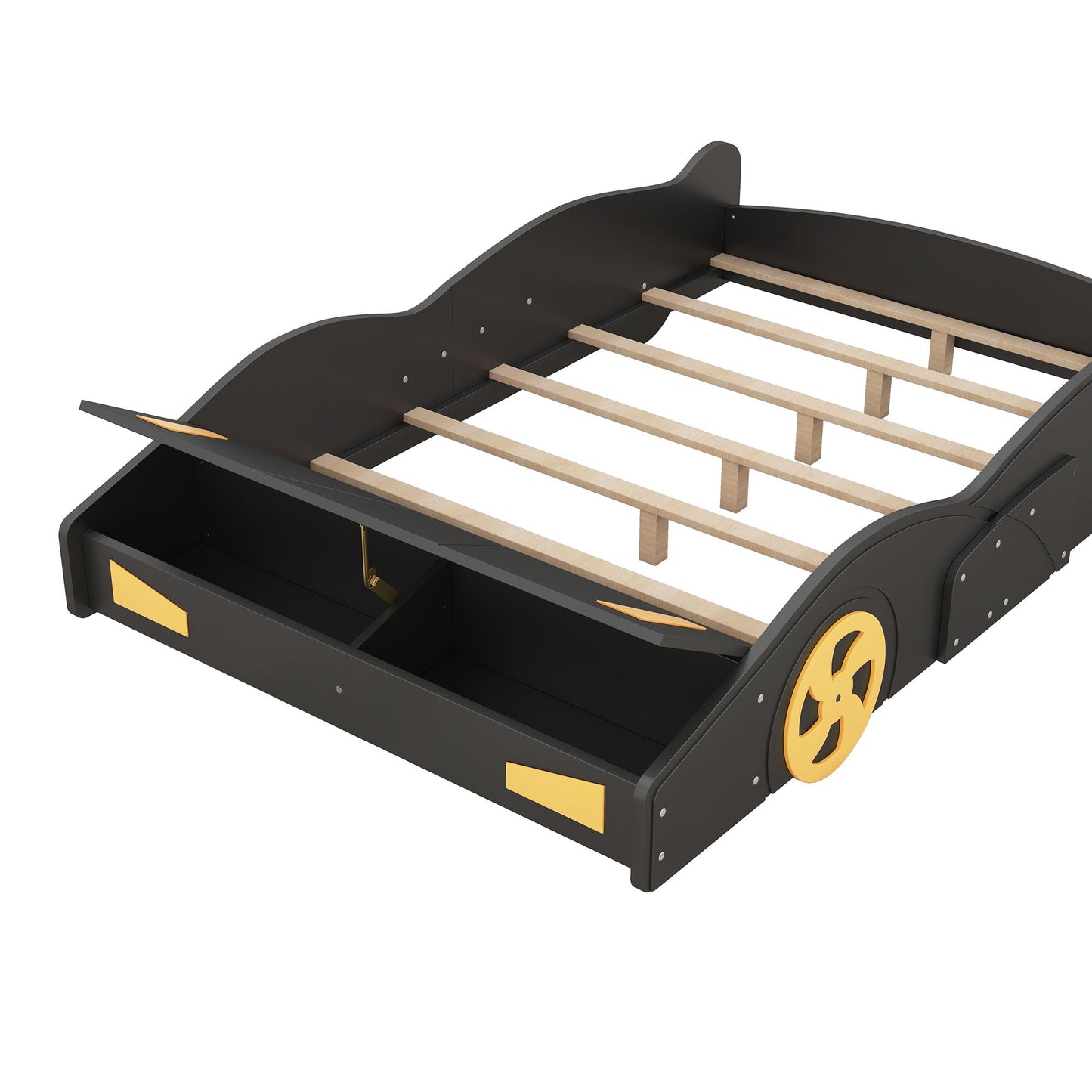 Race Car Shaped Platform Bed With Wheels And Storage - The Sleep Loft - Online Mattress Showroom NYC