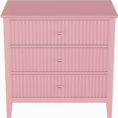 Fluted 3 Drawer Nightstand With Soft Close Slides