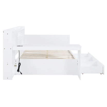 Daybed With 3 Drawers USB Ports And Desk - The Sleep Loft - Online Mattress Showroom NYC
