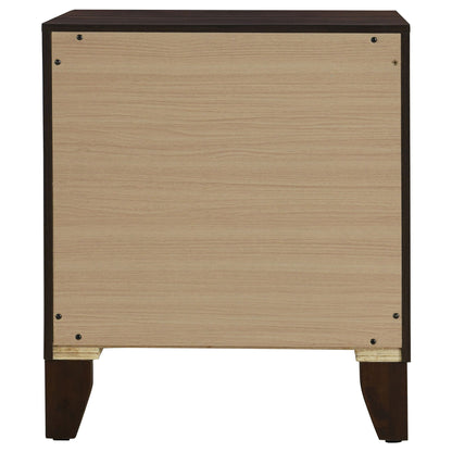Anza - 2 Drawer Nightstand Bedside Table With Smooth Storage - Walnut - The Sleep Loft - Online Mattress Showroom NYC