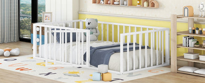 Metal Floor Bed Frame With Fence And Door - The Sleep Loft - Online Mattress Showroom NYC