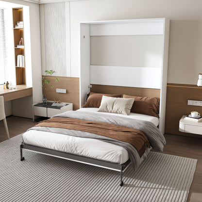 Queen Murphy Bed, Foldable Wall Bed, Space Saving Design For Bedrooms - White - The Sleep Loft - Online Mattress Showroom NYC