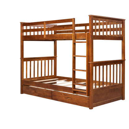 Bunk Bed With Ladders And 2 Storage Drawers - The Sleep Loft - Online Mattress Showroom NYC