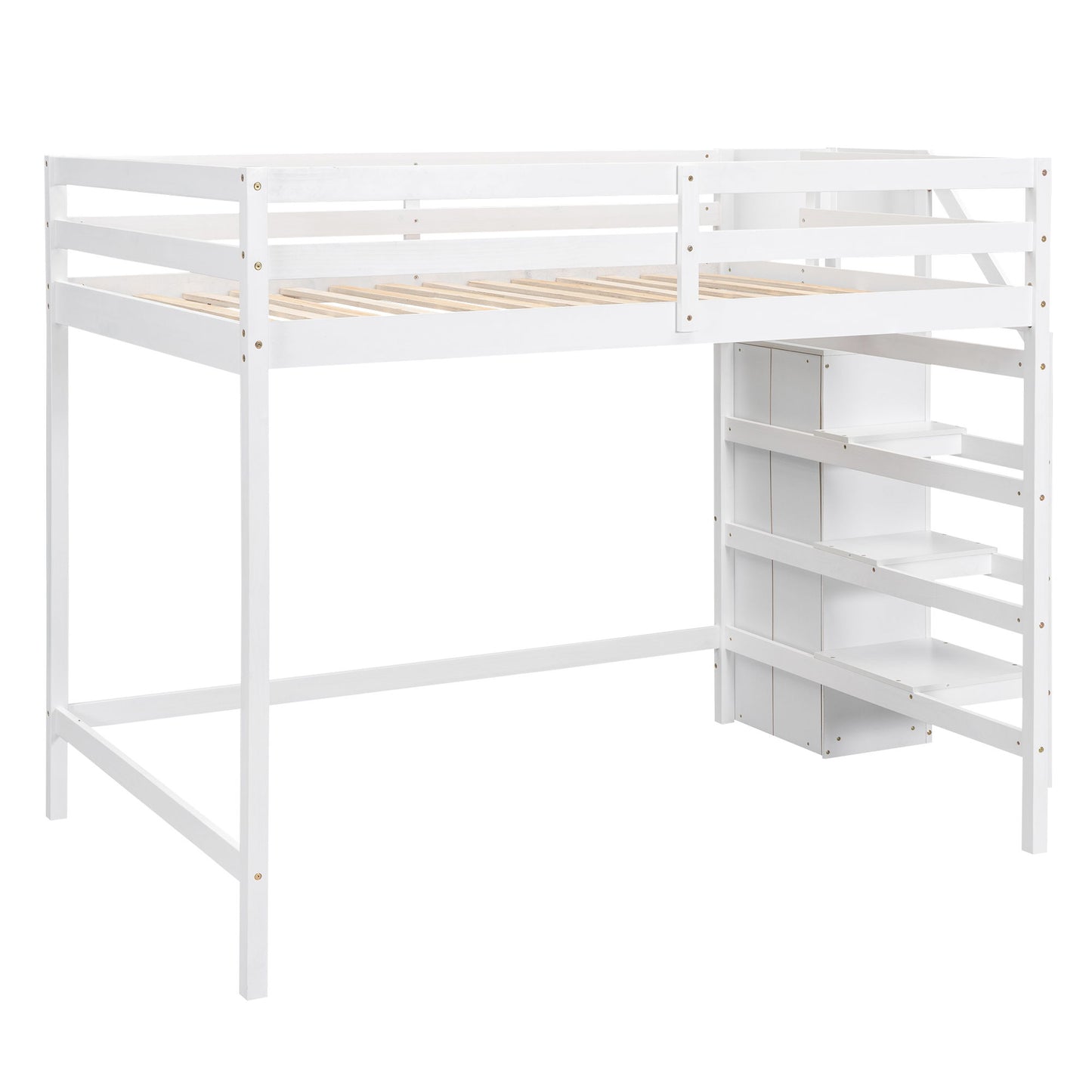Loft Bed With Built In Storage Wardrobe And Staircase - The Sleep Loft - Online Mattress Showroom NYC