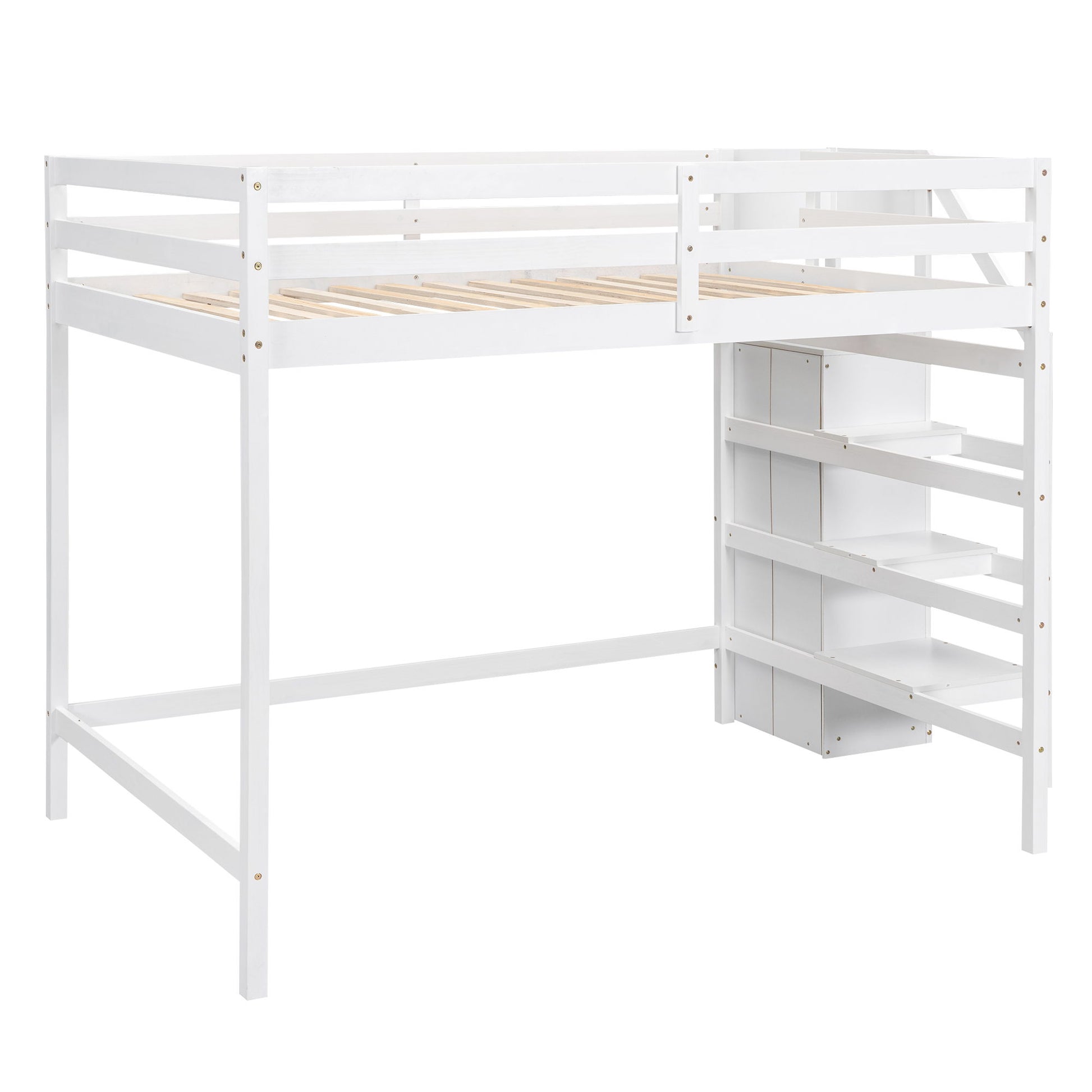 Loft Bed With Built In Storage Wardrobe And Staircase - The Sleep Loft - Online Mattress Showroom NYC