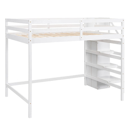 Loft Bed With Built In Storage Wardrobe And Staircase - The Sleep Loft - Online Mattress Showroom NYC