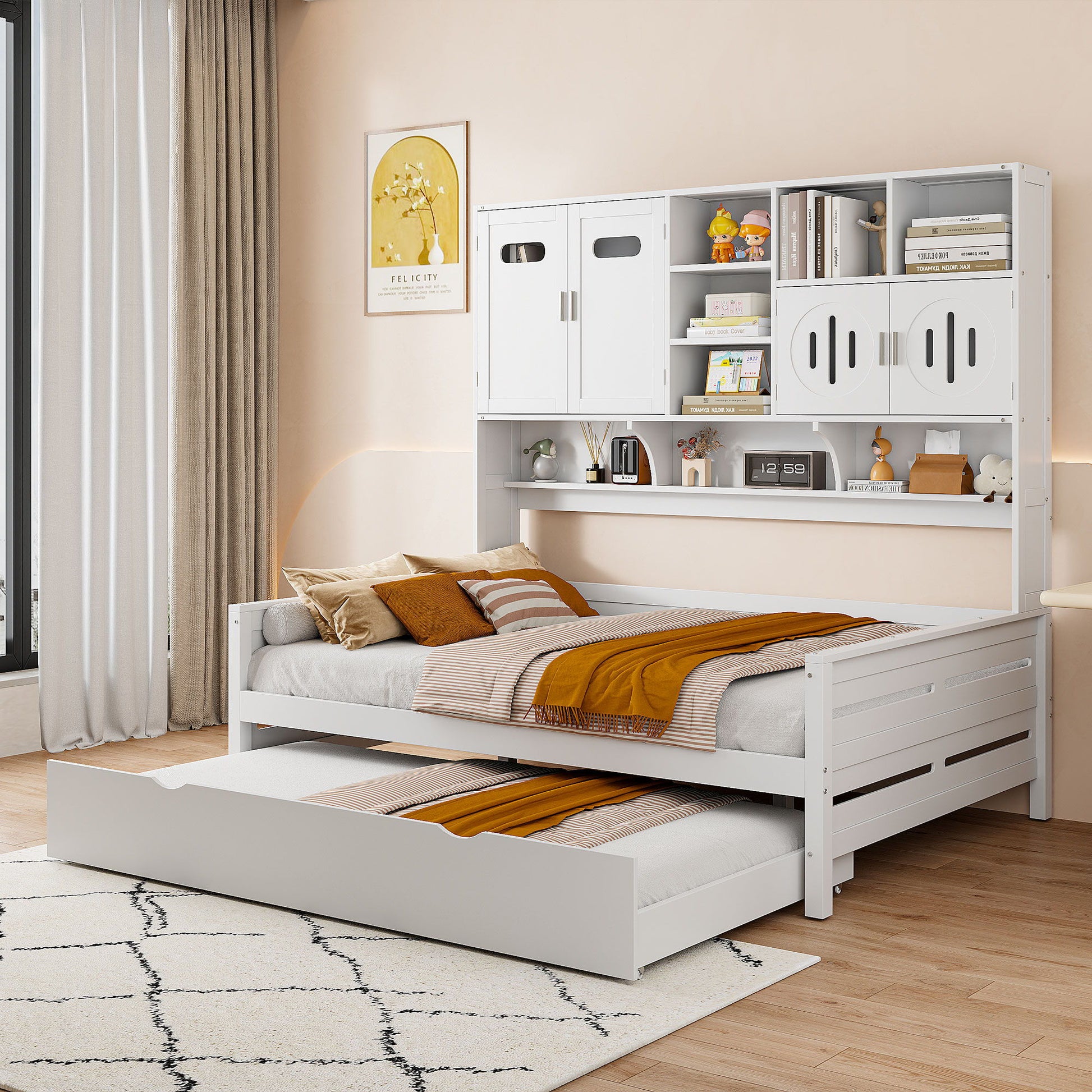 Daybed With All-In-One Cabinet And Shelf - The Sleep Loft - Online Mattress Showroom NYC