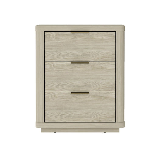 Evelyn - Nightstand With 3 Drawers, Smooth Rounded Edges - The Sleep Loft - Online Mattress Showroom NYC