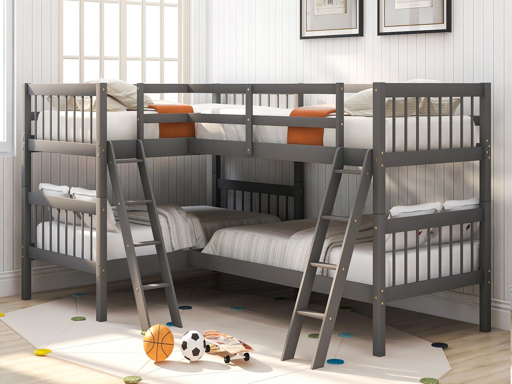 L Shaped Bunk Bed With Ladder - The Sleep Loft - Online Mattress Showroom NYC