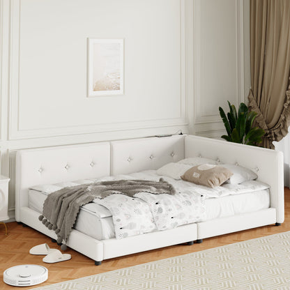 Modern Upholstered Platform Bed With USB Ports And LED Belt - The Sleep Loft - Online Mattress Showroom NYC