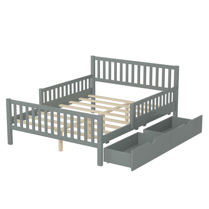 Platform Bed With Guardrails On Both Sides And 2 Storage Drawers - The Sleep Loft - Online Mattress Showroom NYC