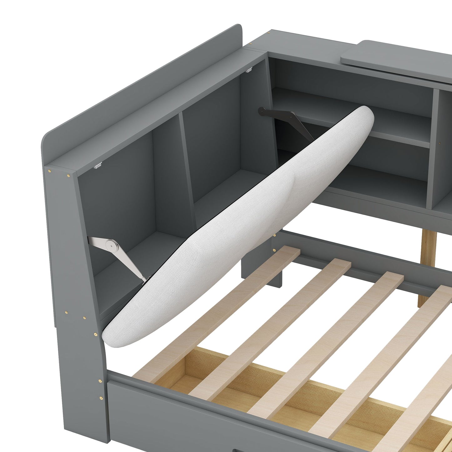 Platform Bed With Storage Headboard, Shelves And 2 Drawers - The Sleep Loft - Online Mattress Showroom NYC