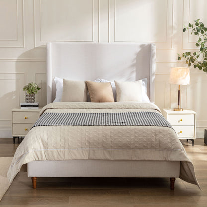 Harper - Tall Headboard Upholstered Bed / High Headboard / Elegant Simplicity / No Box Spring Needed - The Sleep Loft - Online Mattress Showroom NYC