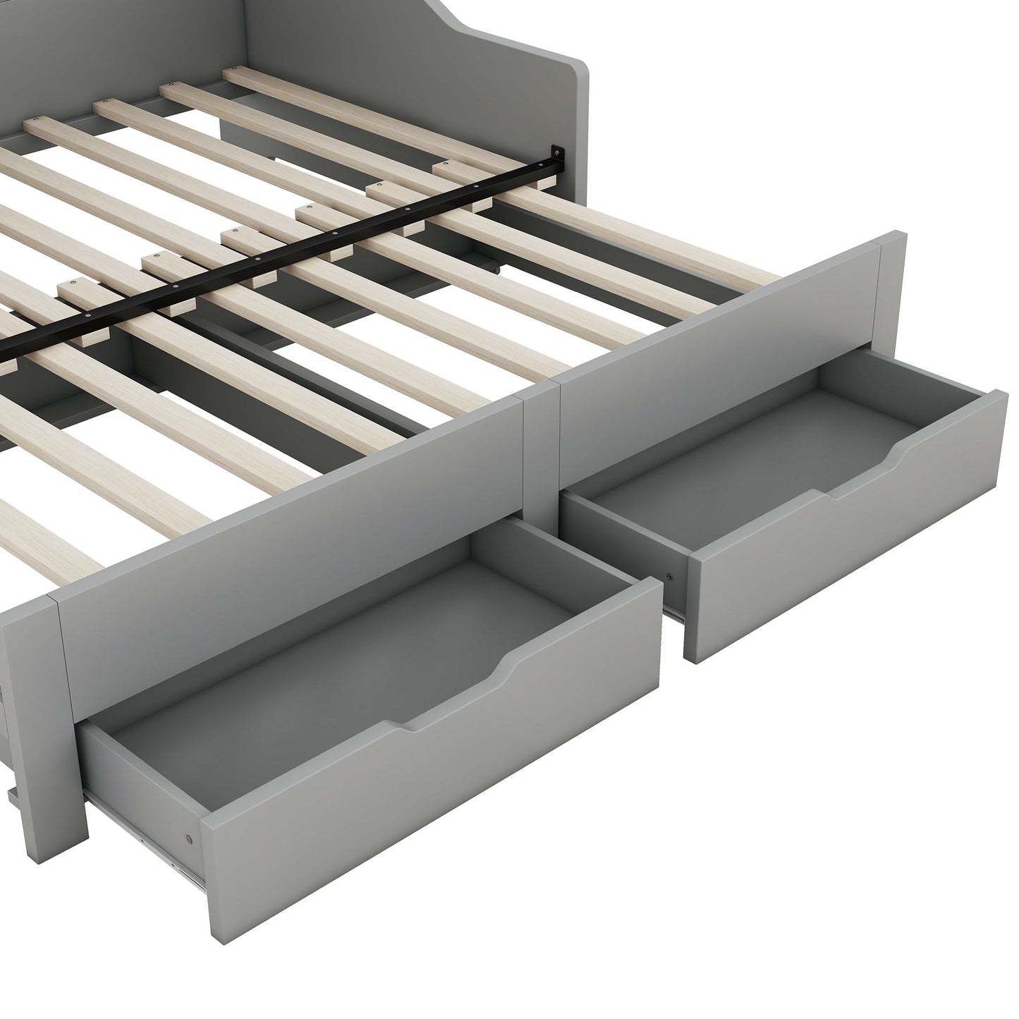 Daybed Frame With Storage Bookcases, 2 Drawers, Charging Station - The Sleep Loft - Online Mattress Showroom NYC
