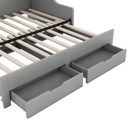 Daybed Frame With Storage Bookcases, 2 Drawers, Charging Station - The Sleep Loft - Online Mattress Showroom NYC
