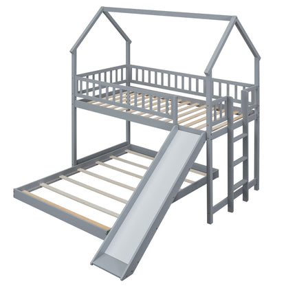 House Bunk Bed With Slide And Built In Ladder - The Sleep Loft - Online Mattress Showroom NYC