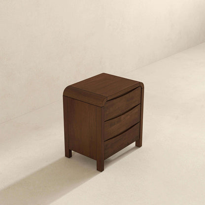 Lionel - Nightstand 3 Drawer Bed Side Table - Brown - The Sleep Loft - Online Mattress Showroom NYC