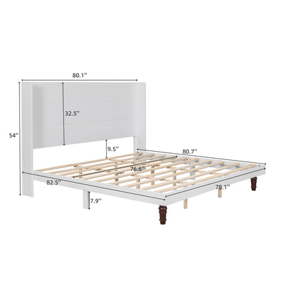 King Size, Stylish High Headboard Bed, High Quality - White - The Sleep Loft - Online Mattress Showroom NYC