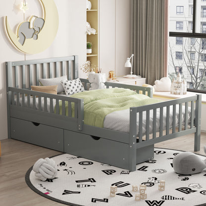 Platform Bed With Guardrails On Both Sides And 2 Storage Drawers - The Sleep Loft - Online Mattress Showroom NYC