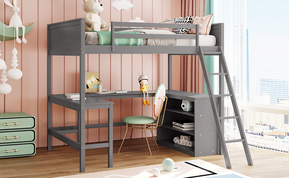 Loft Bed With Shelves With Desk - The Sleep Loft - Online Mattress Showroom NYC
