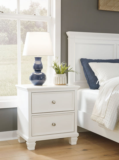 Fortman - Two Drawer Night Stand - White - The Sleep Loft - Online Mattress Showroom NYC