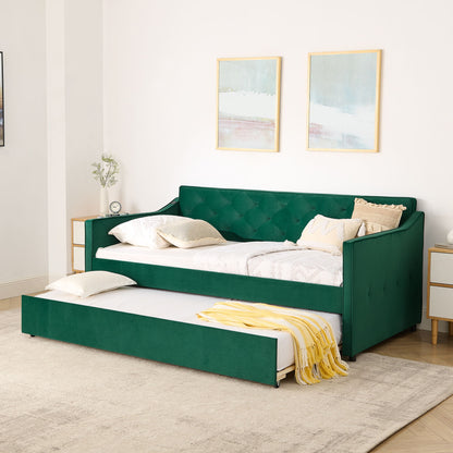 Daybed With Pop Up Trundle And USB Charging Armrest - The Sleep Loft - Online Mattress Showroom NYC
