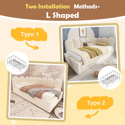 Upholstered Daybed With Metal Slatted Base - The Sleep Loft - Online Mattress Showroom NYC