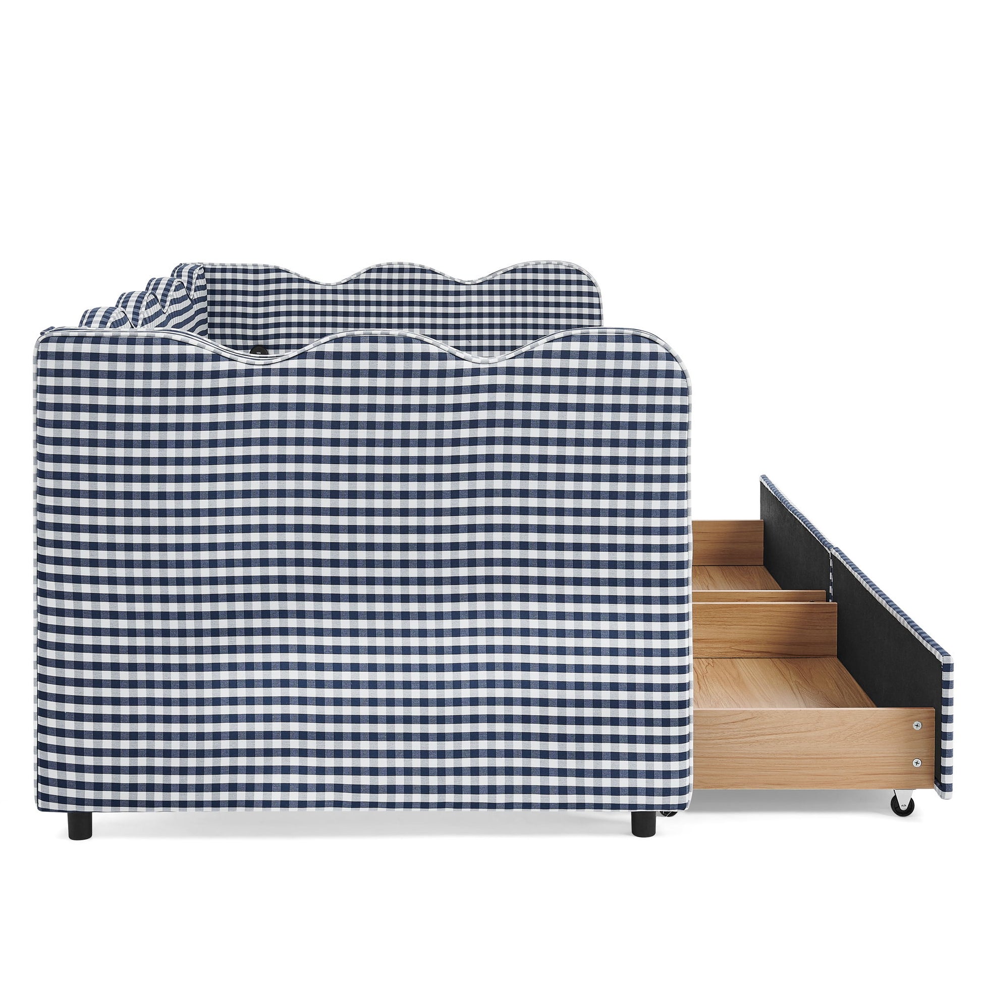 Gingham Daybed With USB Charging Port, Wave-Shaped Design - The Sleep Loft - Online Mattress Showroom NYC