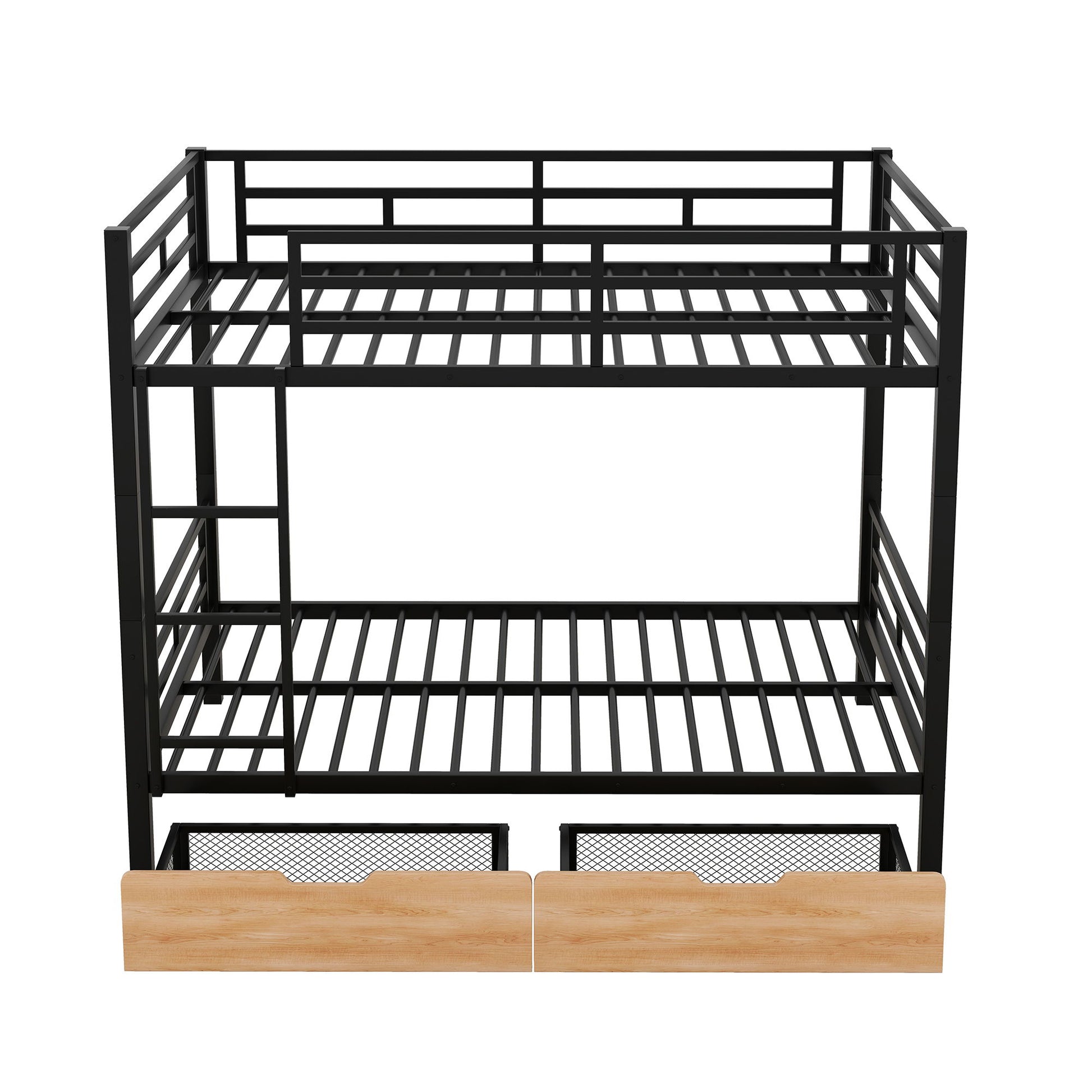 Full Size Convertible Bunk Bed With 2 Drawers Durable - Black - The Sleep Loft - Online Mattress Showroom NYC