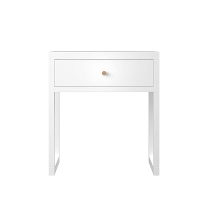 Nightstand With Drawer, Minimalist Bedside Table, Compact End Table For Bedroom - White - The Sleep Loft - Online Mattress Showroom NYC