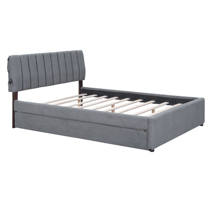 Upholstered Platform Bed With Trundle - The Sleep Loft - Online Mattress Showroom NYC
