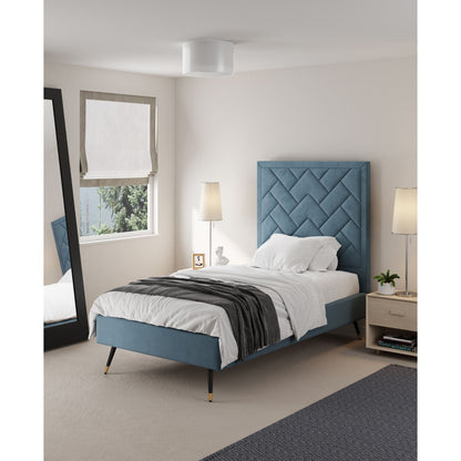 Crosby - Bed With Upholstered Headboard And Slats - The Sleep Loft - Online Mattress Showroom NYC