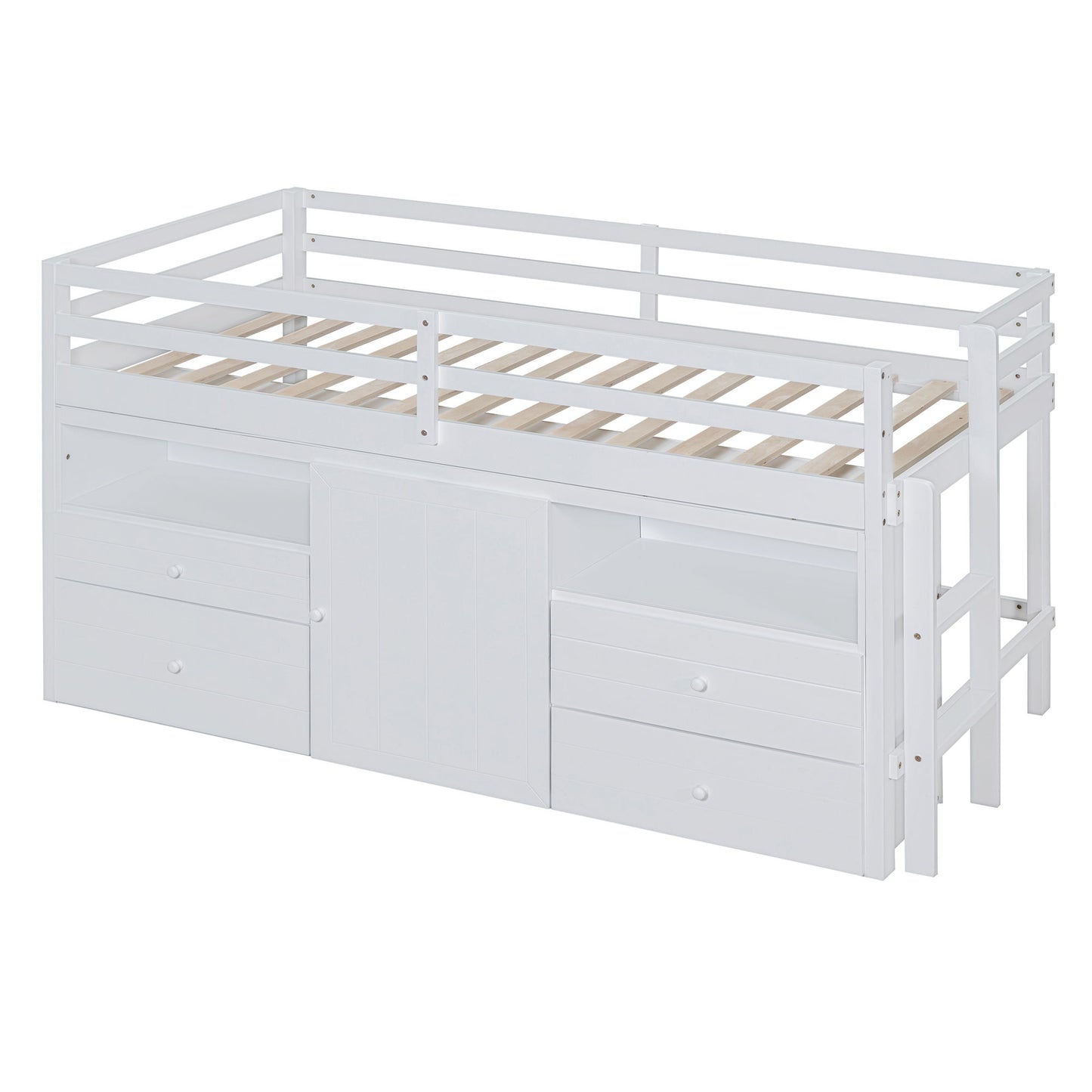 Loft Bed With 4 Drawers, Underneath Cabinet And Shelves - The Sleep Loft - Online Mattress Showroom NYC
