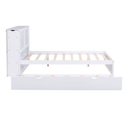 Storage Platform Bed With Pull Out Shelves And Trundle - The Sleep Loft - Online Mattress Showroom NYC