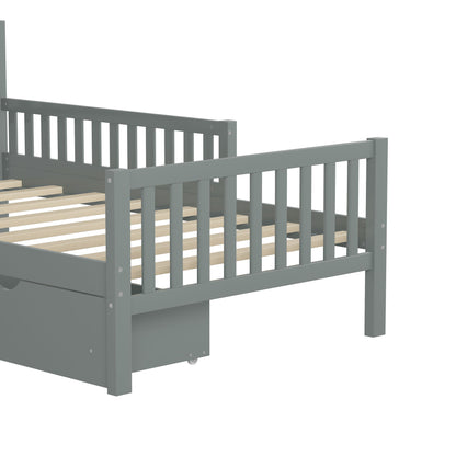 Platform Bed With Guardrails On Both Sides And 2 Storage Drawers - The Sleep Loft - Online Mattress Showroom NYC