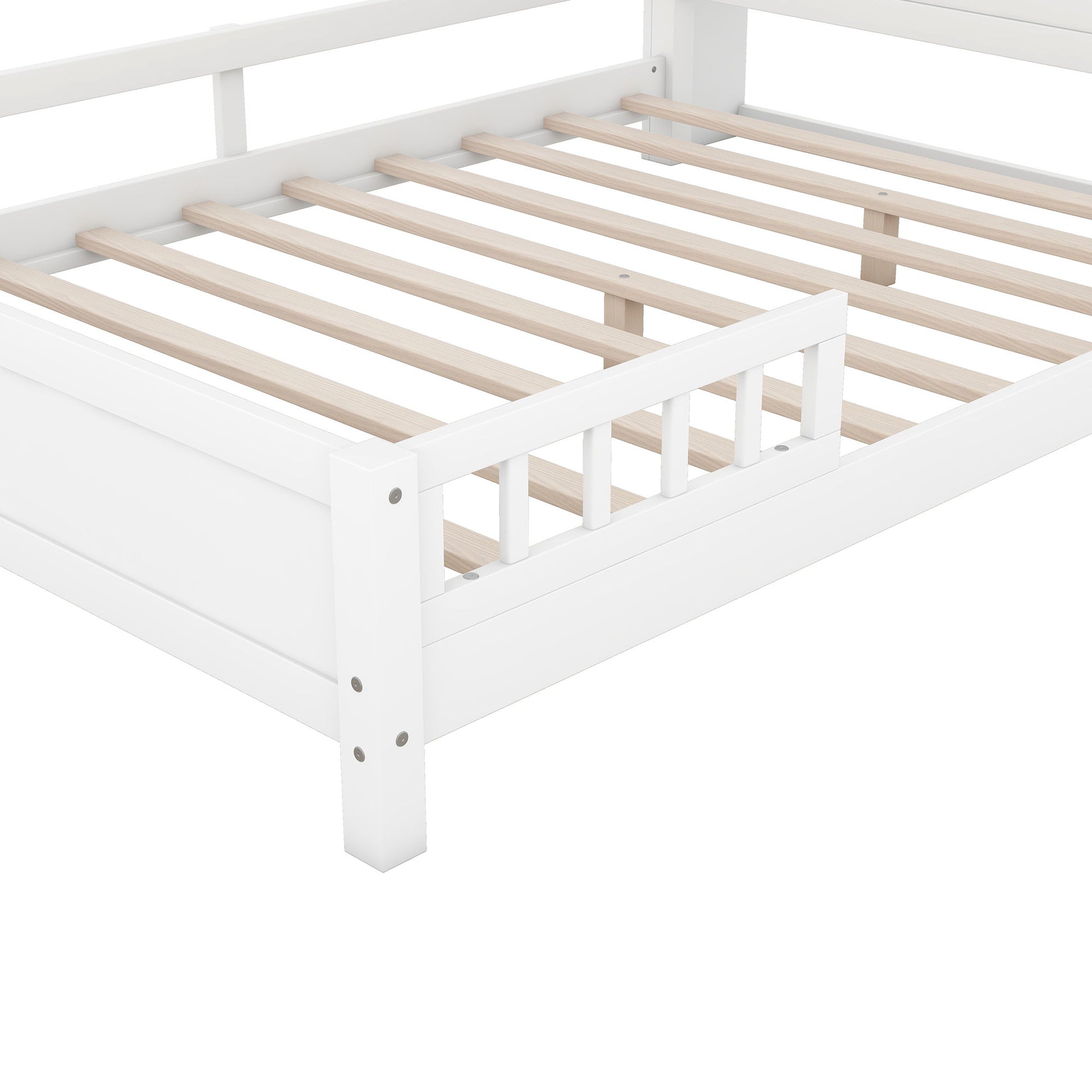 Wood Platform Bed With Built In LED Light, Storage Headboard And Guardrail - The Sleep Loft - Online Mattress Showroom NYC