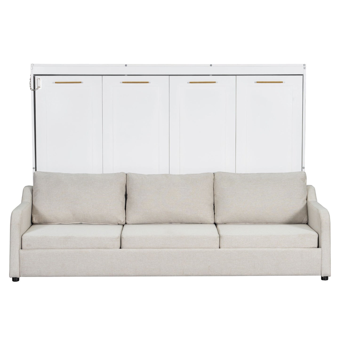 Murphy Cabinet Bed With Folding Sofa, Built In Storage Shelves And LED Light - The Sleep Loft - Online Mattress Showroom NYC