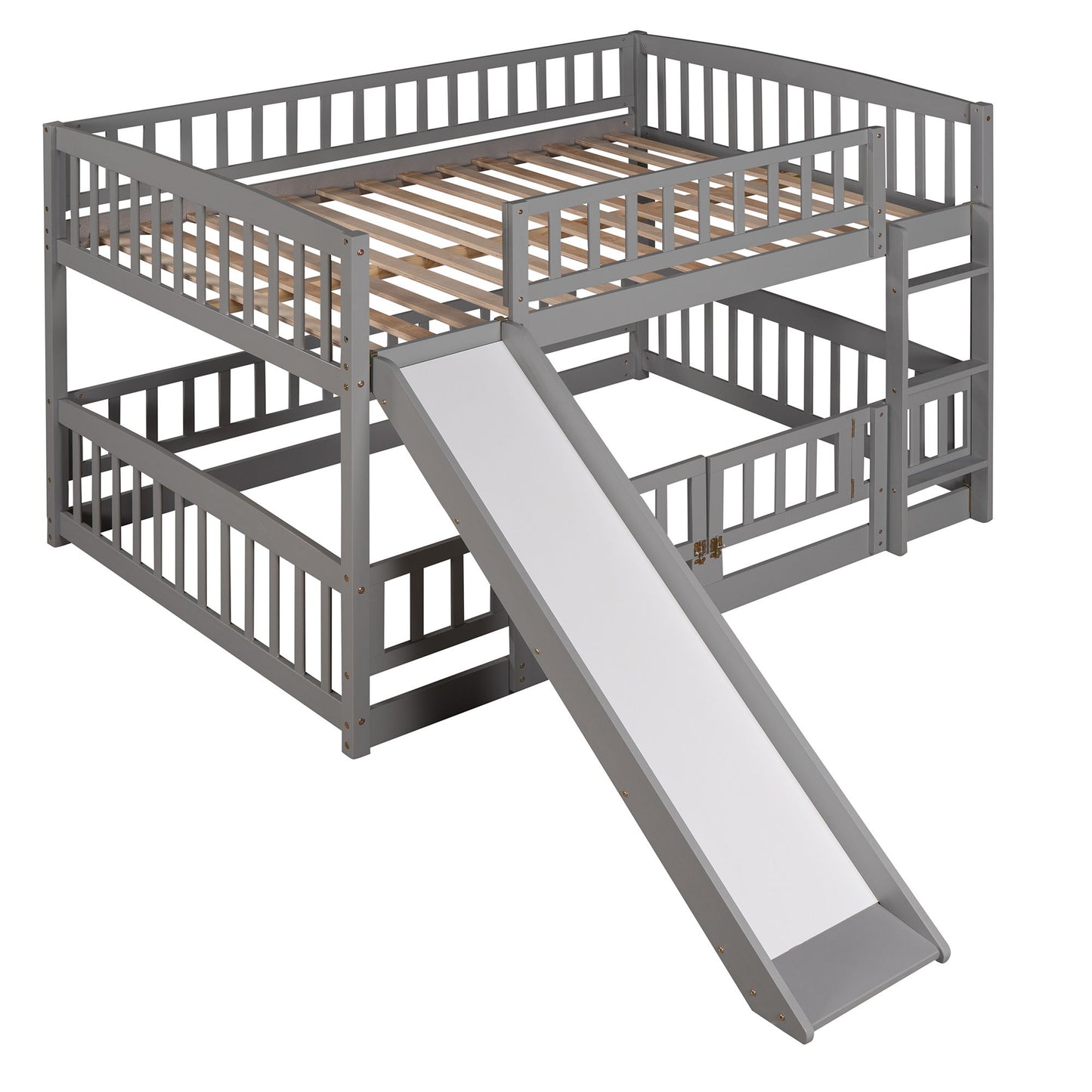Low Bunk Bed With Slide, Fence And Ladder - The Sleep Loft - Online Mattress Showroom NYC