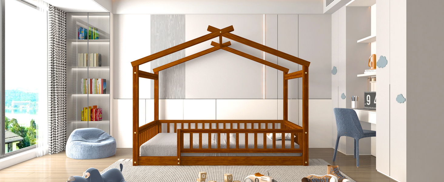 Bed House Bed Frame With Fence - The Sleep Loft - Online Mattress Showroom NYC
