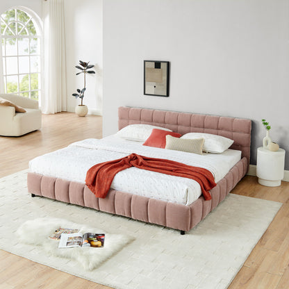 Modern Platform Bed Frame With Thick Fabric - The Sleep Loft - Online Mattress Showroom NYC