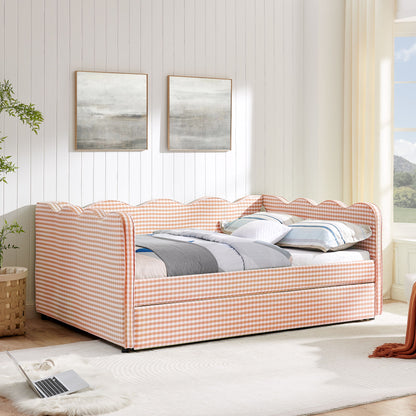 Gingham Daybed With USB Charging Port, Wave-Shaped Design - The Sleep Loft - Online Mattress Showroom NYC
