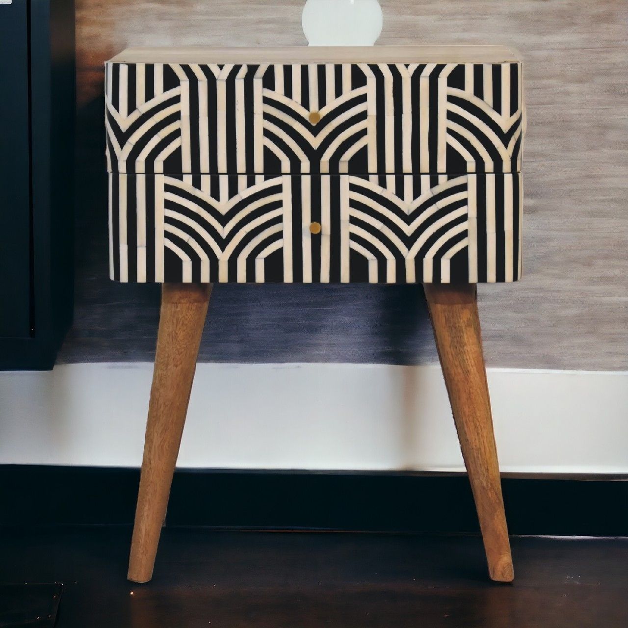 Edessa Bone Inlay Bedside - The Sleep Loft - Online Mattress Showroom NYC