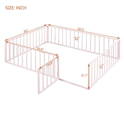 Metal Floor Bed Frame With Fence And Door - The Sleep Loft - Online Mattress Showroom NYC