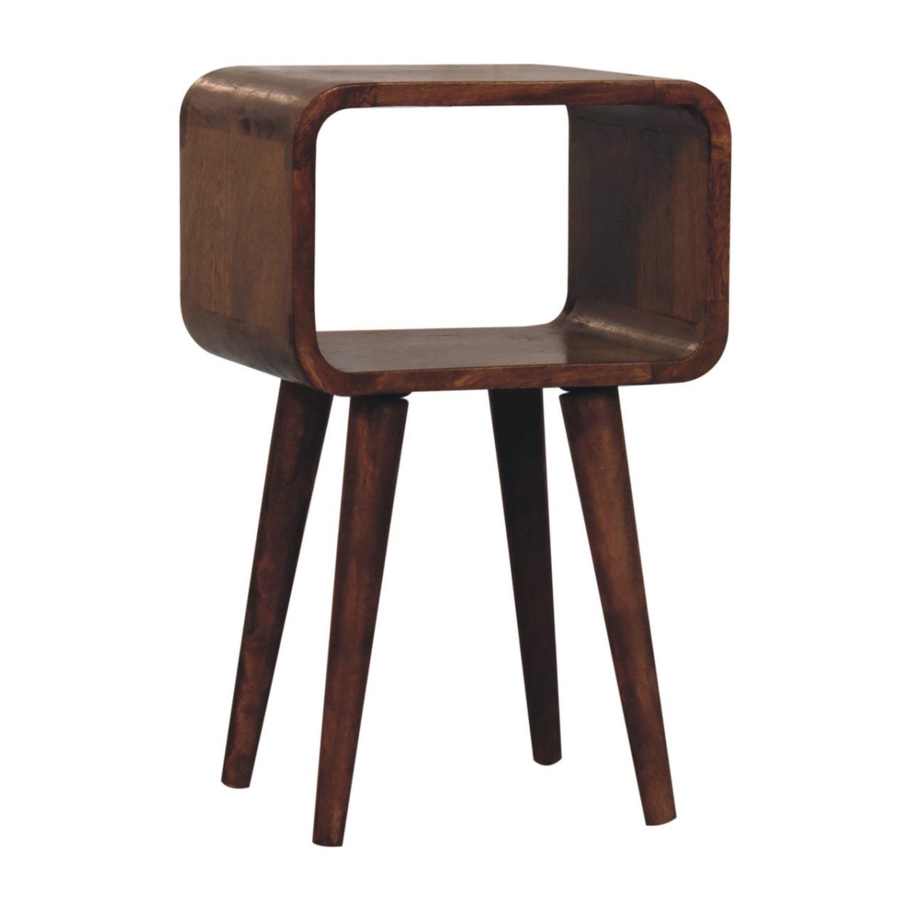 Minimalist Open Curved Nightstand - The Sleep Loft - Online Mattress Showroom NYC