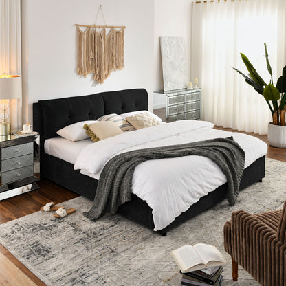 Storage Upholstered Hydraulic Platform Bed With Integrated Headboard - The Sleep Loft - Online Mattress Showroom NYC