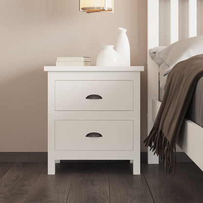 Versatile Solid Wood Night Stand With Drawers For Living Room And Bedroom - White - The Sleep Loft - Online Mattress Showroom NYC