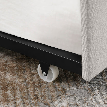 Upholstered Tufted Daybed With Drawers, Waved Arms - The Sleep Loft - Online Mattress Showroom NYC