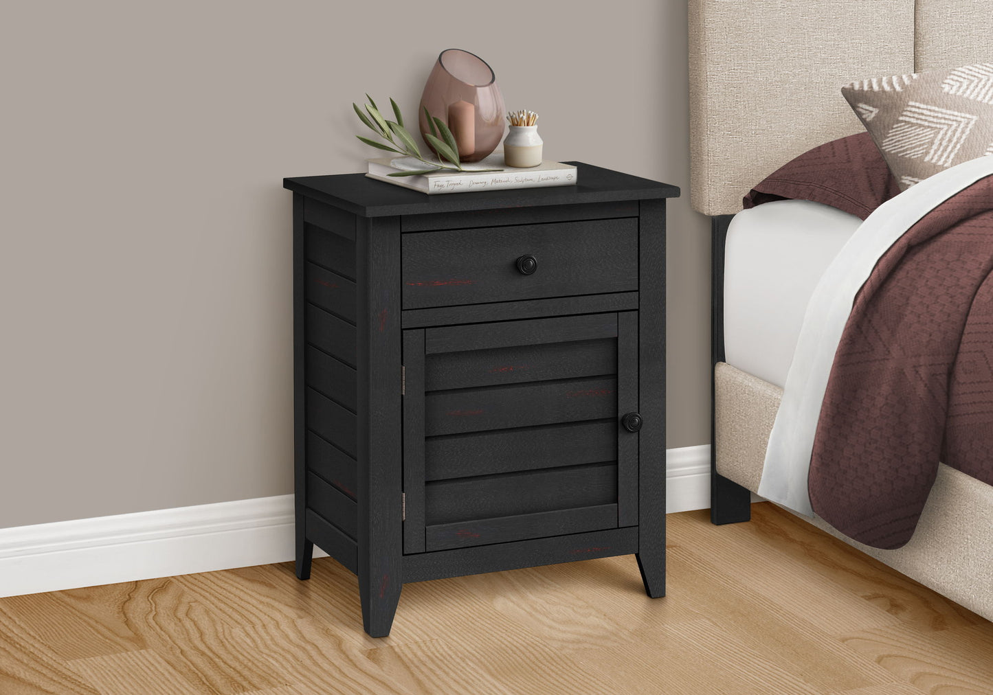 Accent Nightstand, Storage Drawer, Transitional - The Sleep Loft - Online Mattress Showroom NYC