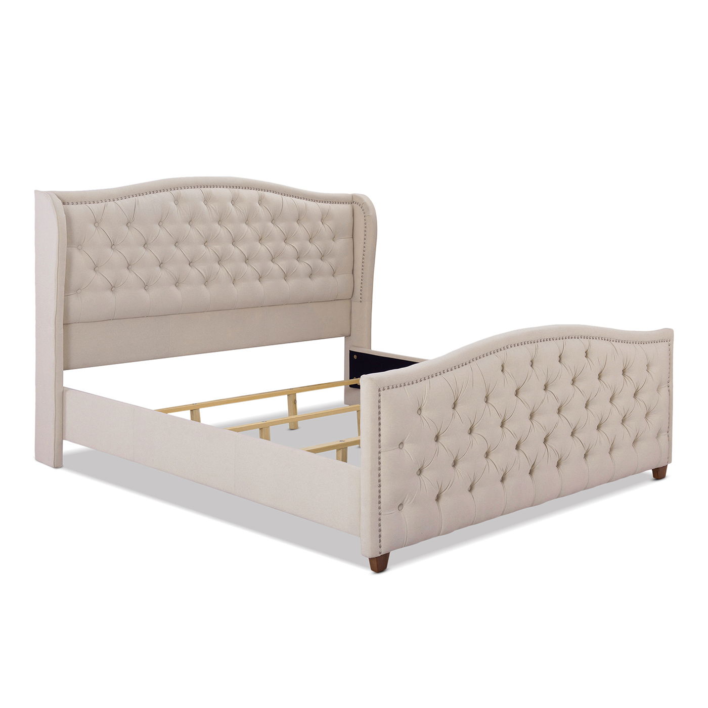 Marcella - Upholstered Shelter Headboard Bed Set - The Sleep Loft - Online Mattress Showroom NYC