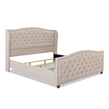 Marcella - Upholstered Shelter Headboard Bed Set - The Sleep Loft - Online Mattress Showroom NYC